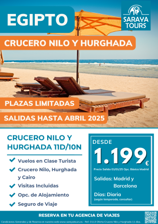 Crucero Nilo y Hurghada 11 días